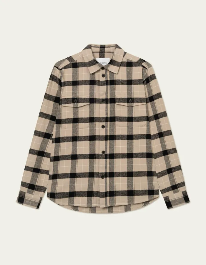 Men Lennon Flannel Check Overshirt 8211 Dark SandBlack Les Deux ShirtsOvershirts Men Lennon Flannel Check Overshirt 8211 Dark SandBlack Les Deux ShirtsOvershirts