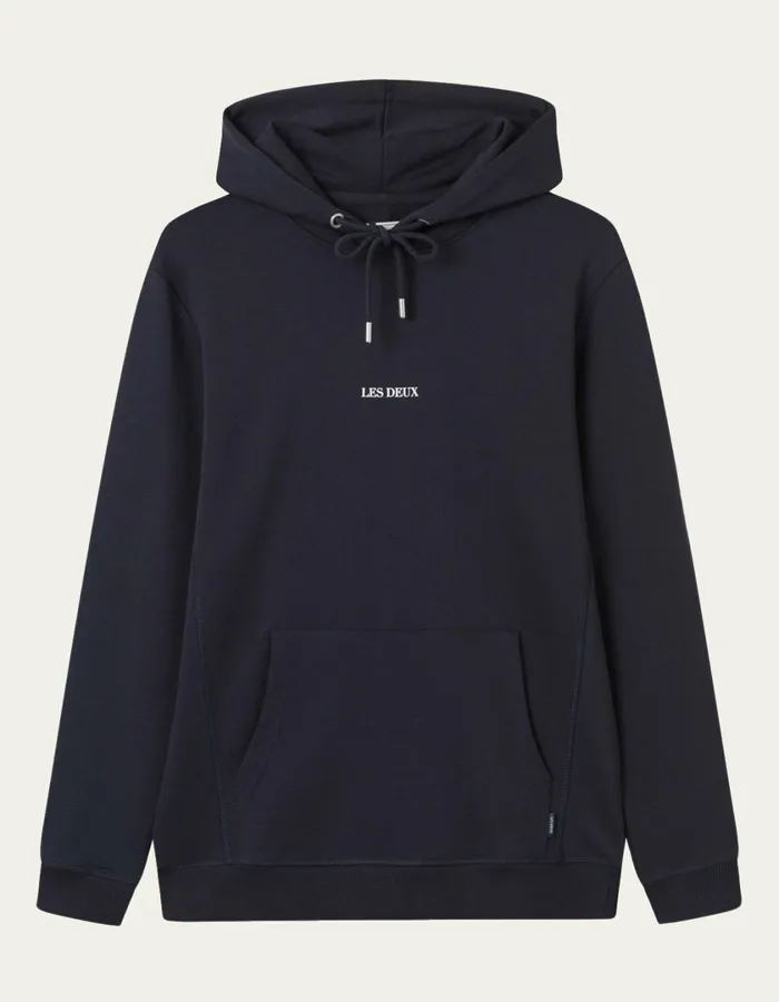Men Lens Hoodie 8211 Dark NavyWhite Les Deux HoodiesSweatshirts