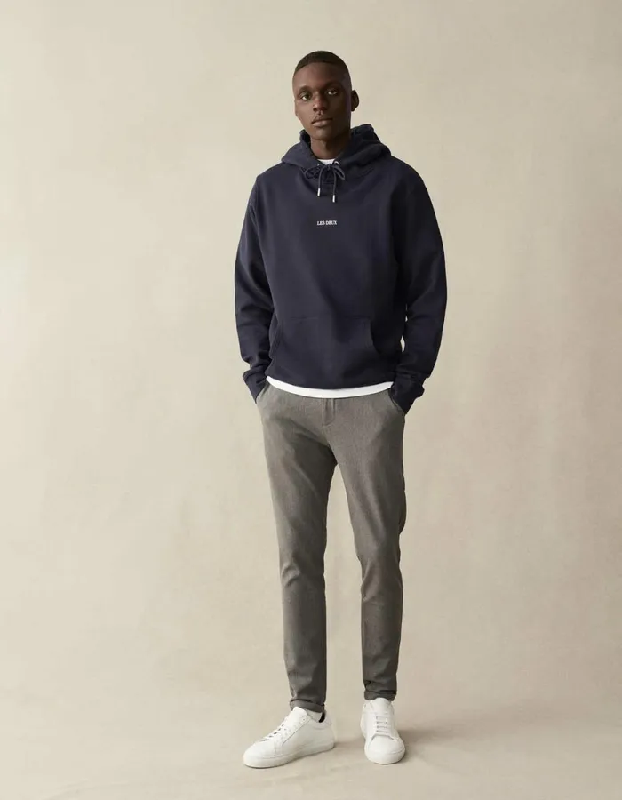 Men Lens Hoodie 8211 Dark NavyWhite Les Deux HoodiesSweatshirts