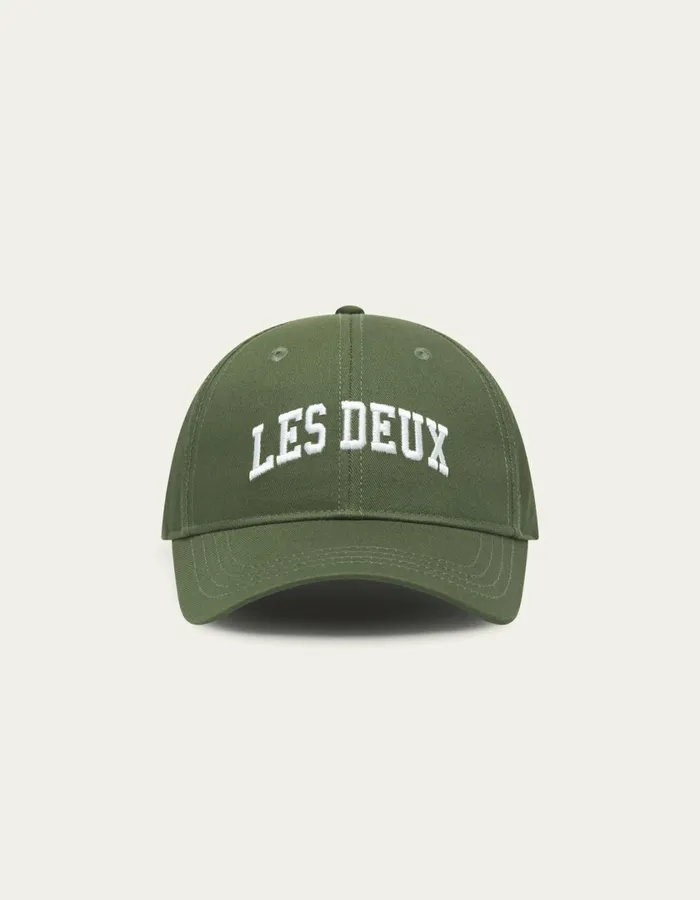 Men Les Deux 11 Baseball Cap 8211 Chive GreenWhite Les Deux CapsHats