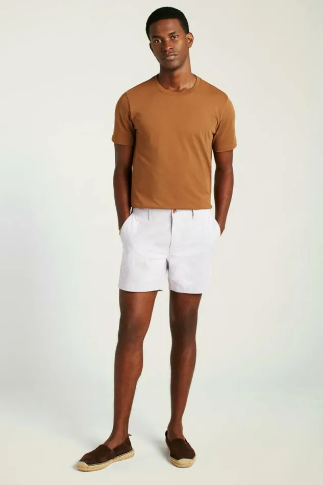 Men Lightweight Chino Short Tan White Stripe Bonobos Chino Shorts