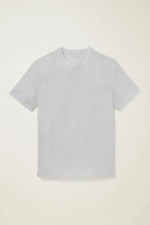 Men Linen Crew Neck Tee White Bonobos Short Sleeve Tees