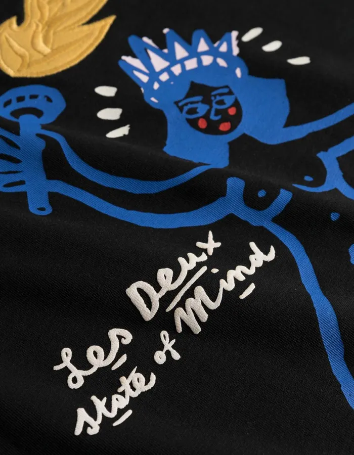 Men Luca TShirt 8211 BlackBlack Les Deux Tshirts