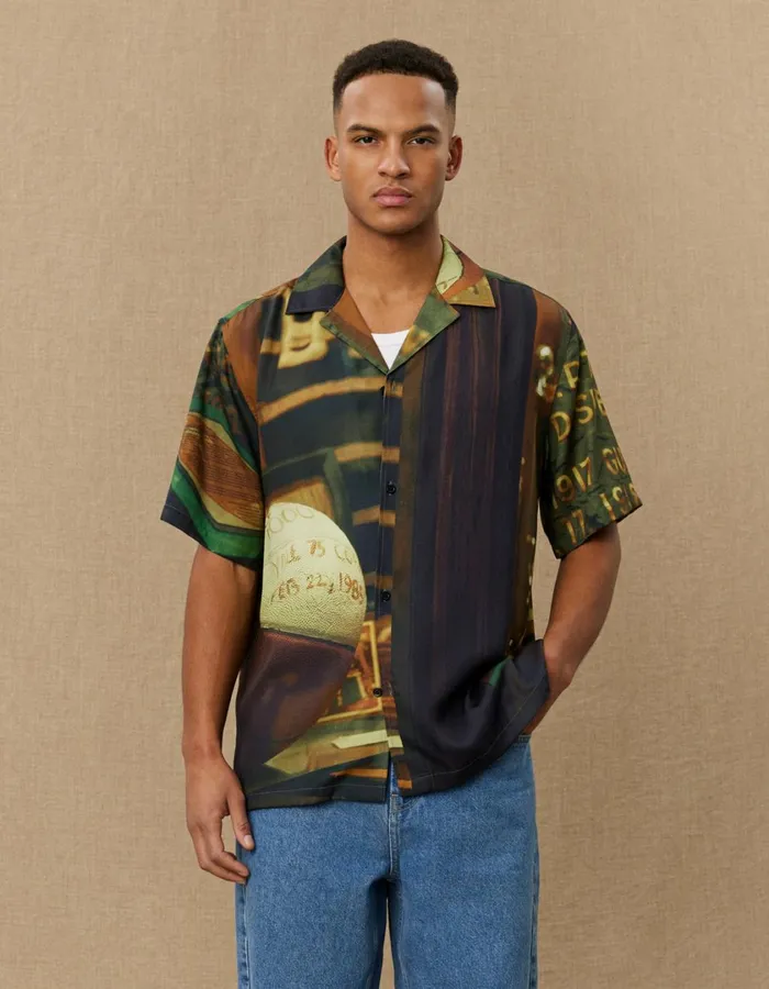 Men Lukas Sport AOP SS Shirt 8211 Multicolor Les Deux ShirtsOvershirts