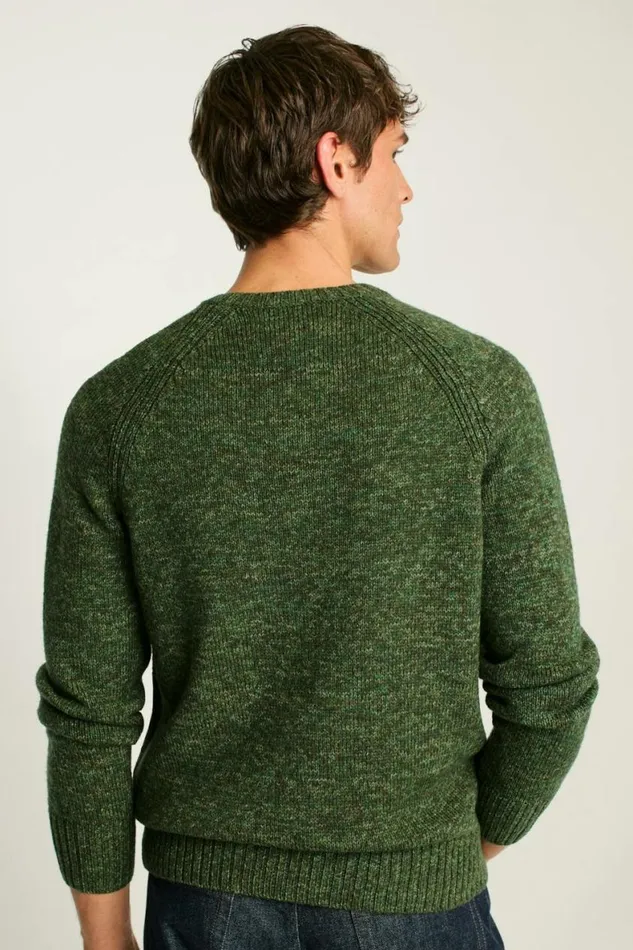 Men Marled Raglan Crew Neck Sweater Green Marl Bonobos Crew and VNeck Sweaters