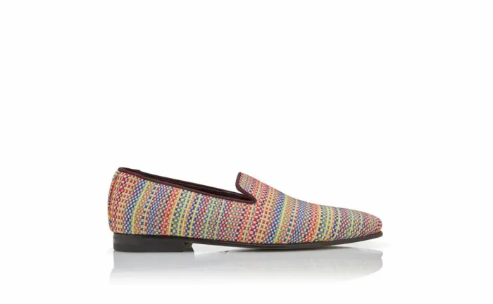 Men Multicoloured Cotton Embroidered Loafers Manolo Blahnik Loafers