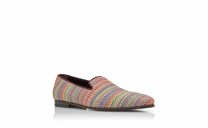 Men Multicoloured Cotton Embroidered Loafers Manolo Blahnik Loafers