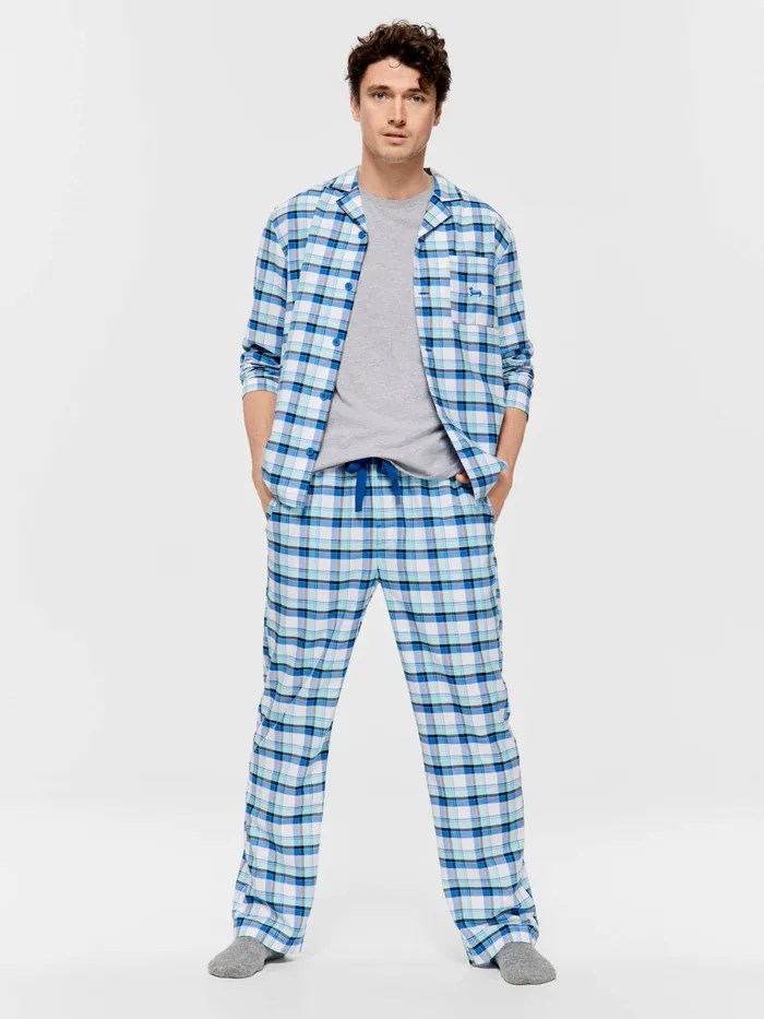 Men Navy Check Long Sleeve Set Multi Peter Alexander Sets