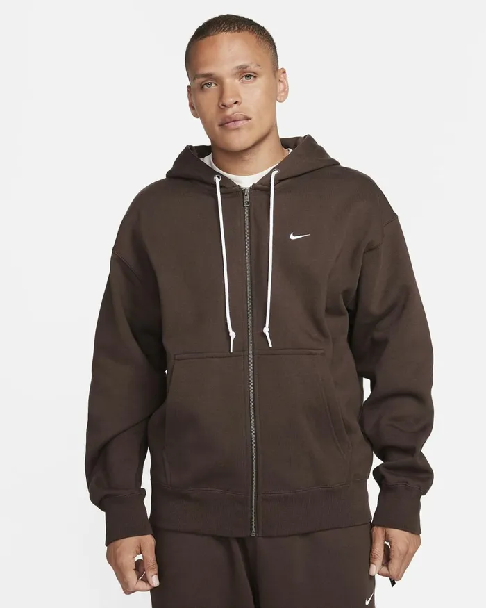 Men Nike Hoodies And Sweatshirts Solo Swoosh Baroque Brownwhite