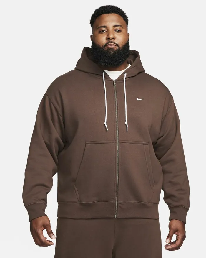 Men Nike Hoodies And Sweatshirts Solo Swoosh Baroque Brownwhite