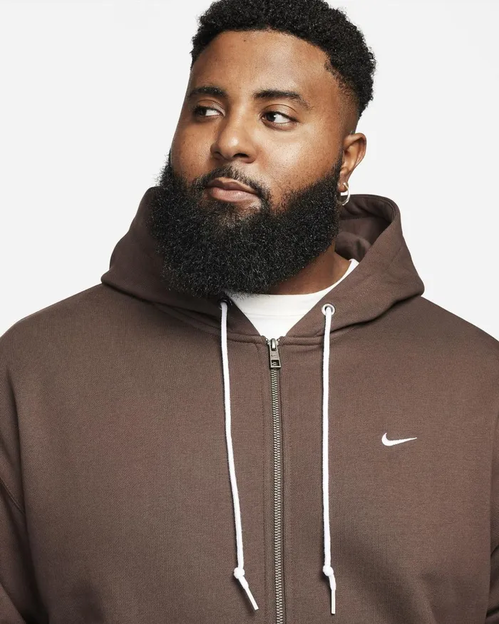 Men Nike Hoodies And Sweatshirts Solo Swoosh Baroque Brownwhite