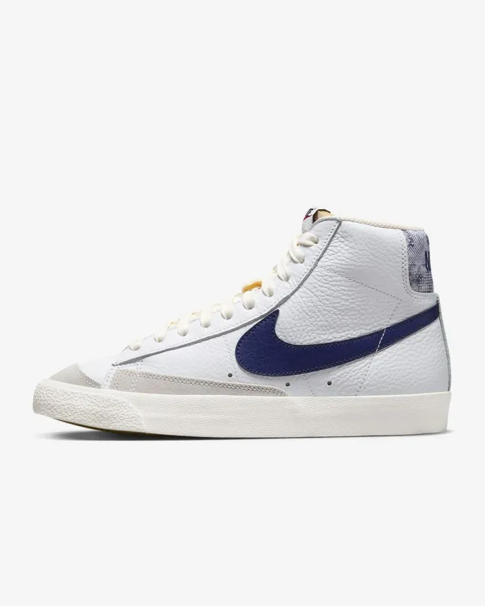 Men Nike Lifestyle Blazer Mid 03977 Whitesailgym Redmidnight Navy