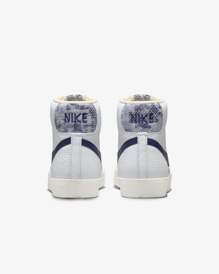 Men Nike Lifestyle Blazer Mid 03977 Whitesailgym Redmidnight Navy
