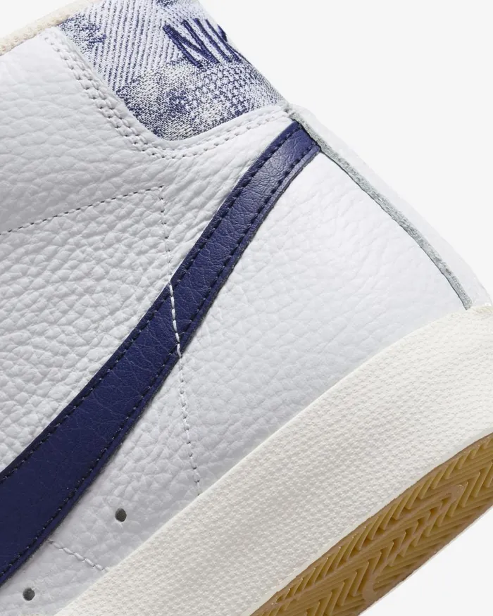 Men Nike Lifestyle Blazer Mid 03977 Whitesailgym Redmidnight Navy