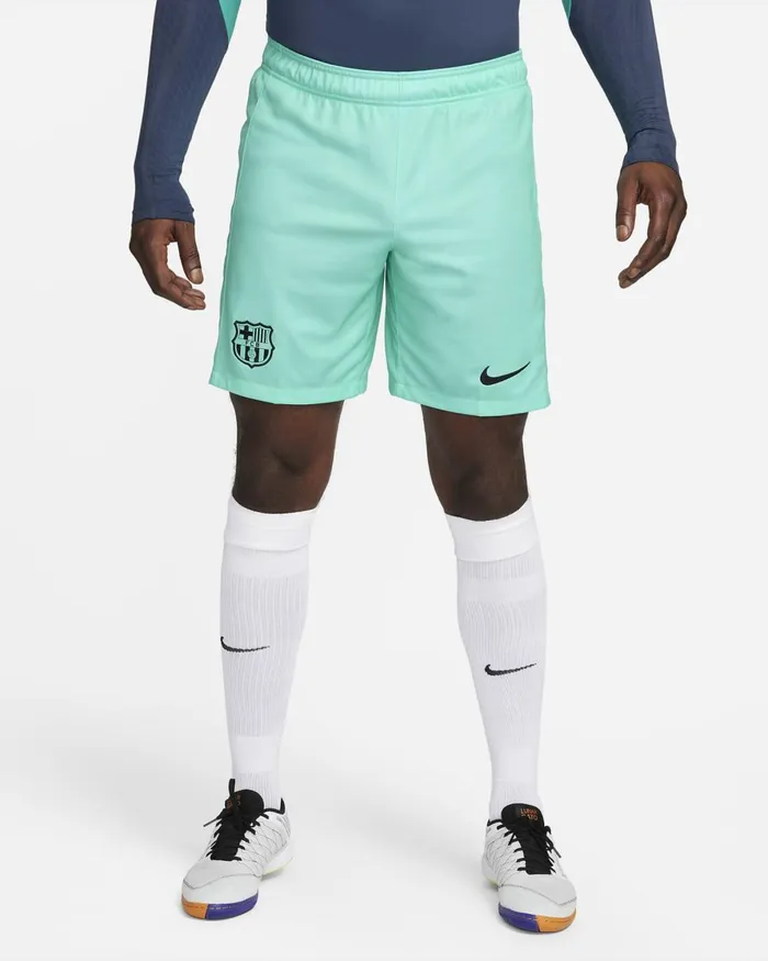 Men Nike Shorts FC Barcelona 202324 Stadium Third Light Aquablack