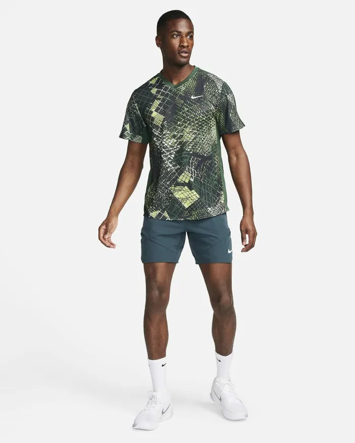 Men Nike Shorts NikeCourt DriFIT Advantage Deep Junglelime Blastwhite