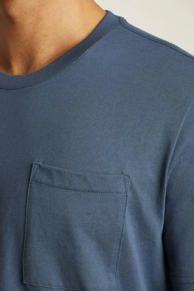 Men Organic Cotton Pocket Tee Bright Navy Bonobos Short Sleeve Tees