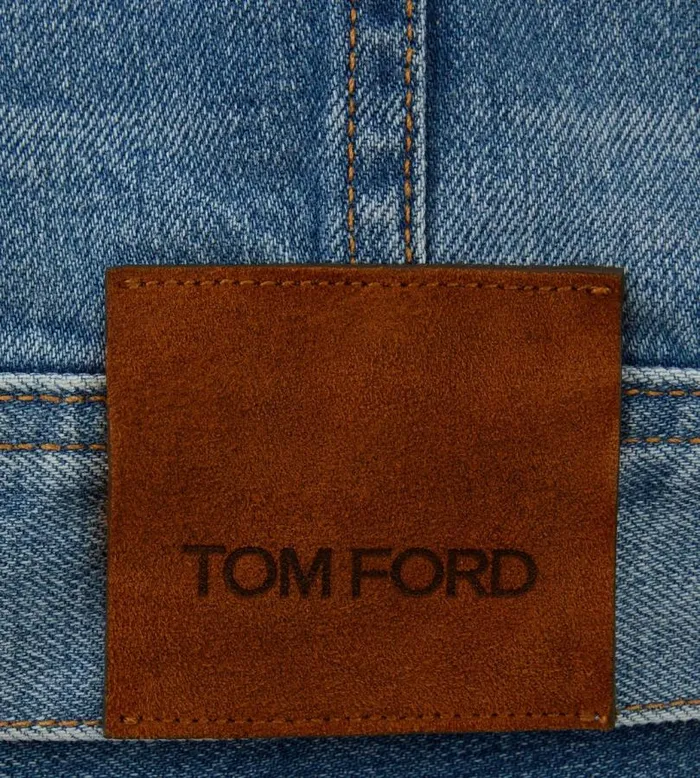 Men Outerwear Tom Ford Aged Light Wash Icon Denim Jacket Washed Blue Men Outerwear Tom Ford Aged Light Wash Icon Denim Jacket Washed Blue