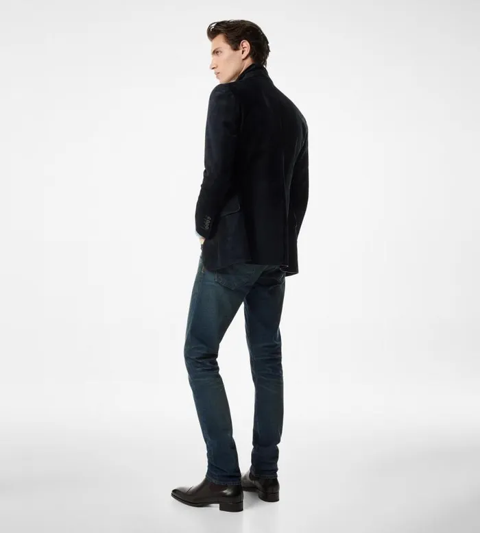 Men Outerwear Tom Ford Cashmere Suede Sartorial Blazer Navy Men Outerwear Tom Ford Cashmere Suede Sartorial Blazer Navy