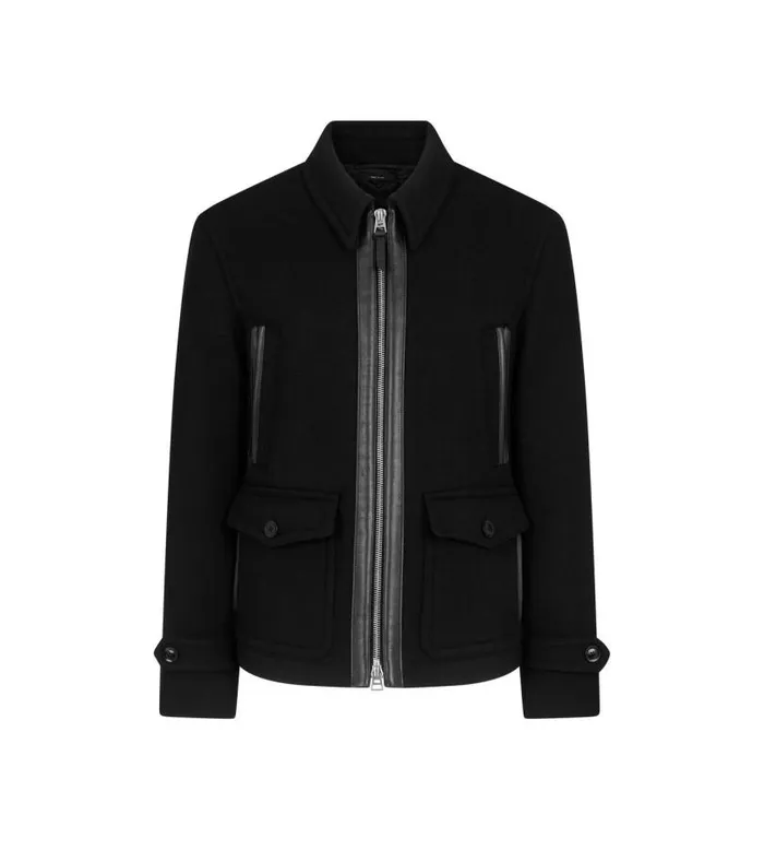 Men Outerwear Tom Ford Double Face Wool Jacket Black