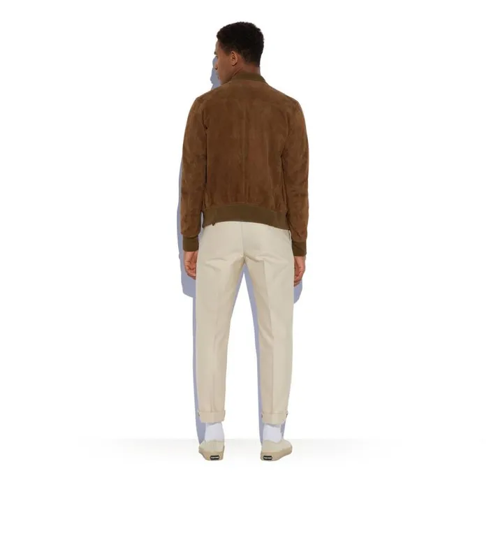 Men Outerwear Tom Ford Light Suede Bomber Tobacco Men Outerwear Tom Ford Light Suede Bomber Tobacco