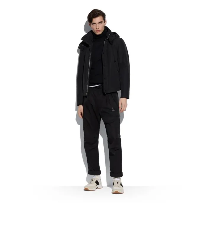 Men Outerwear Tom Ford Micro Faille LightFill Short Parka Black Men Outerwear Tom Ford Micro Faille LightFill Short Parka Black