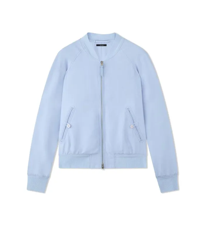Men Outerwear Tom Ford Silk Habotai Raglan Bomber Light Blue
