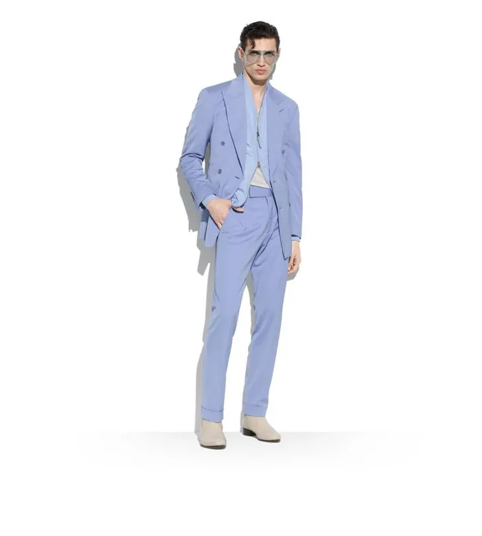 Men Outerwear Tom Ford Silk Habotai Raglan Bomber Light Blue Men Outerwear Tom Ford Silk Habotai Raglan Bomber Light Blue