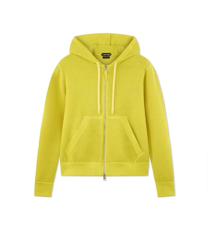 Men Outerwear Tom Ford Viscose Textured Mesh Hoodie