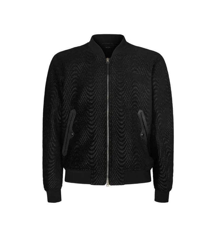 Men Outerwear Tom Ford Wave Chenille Jacquard Bomber Black