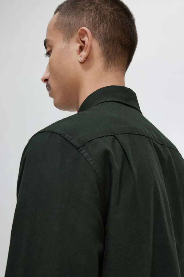 Men Oxford Shirt Night Green Fred Perry Shirts