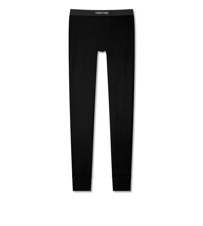 Men PAJAMA PANTS and LONG JOHNS Tom Ford Cotton Long Johns Black