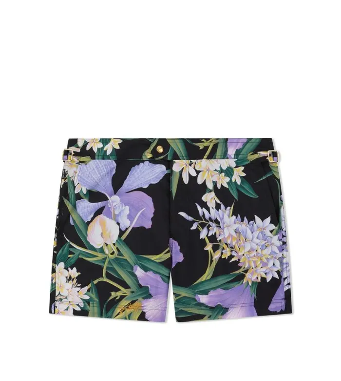 Men Pants and Shorts Tom Ford Bold Orchid Print Swim Short Bold Orchid Lavender