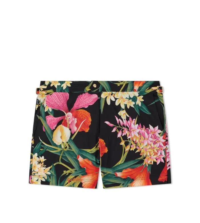 Men Pants and Shorts Tom Ford Bold Orchid Print Swim Short Bold Orchid Red