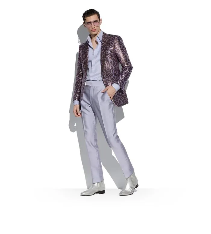 Men Pants and Shorts Tom Ford Iridescent Twill Atticus Trouser Lavender Men Pants and Shorts Tom Ford Iridescent Twill Atticus Trouser Lavender