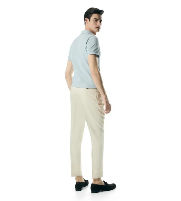 Men Pants and Shorts Tom Ford Pure Silk Atticus Pleat Trouser Bone Men Pants and Shorts Tom Ford Pure Silk Atticus Pleat Trouser Bone