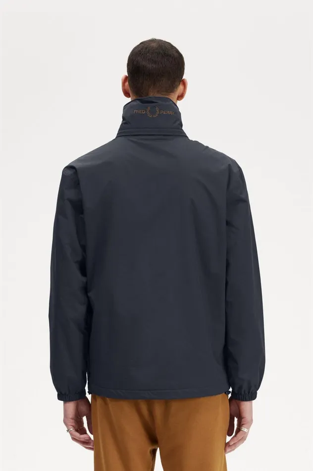 Men Patch Pocket Zip Through Jacket Navy Fred Perry Coats and Jackets