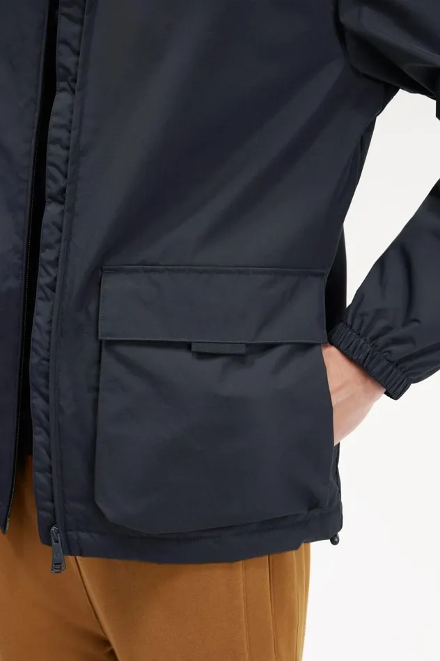 Men Patch Pocket Zip Through Jacket Navy Fred Perry Coats and Jackets