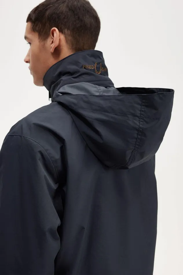 Men Patch Pocket Zip Through Jacket Navy Fred Perry Coats and Jackets