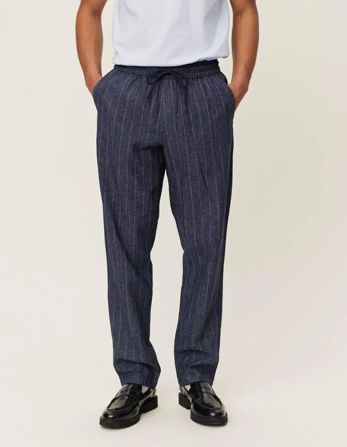 Men Patrick Linen Pants 8211 Dark NavyIvory Les Deux Pants