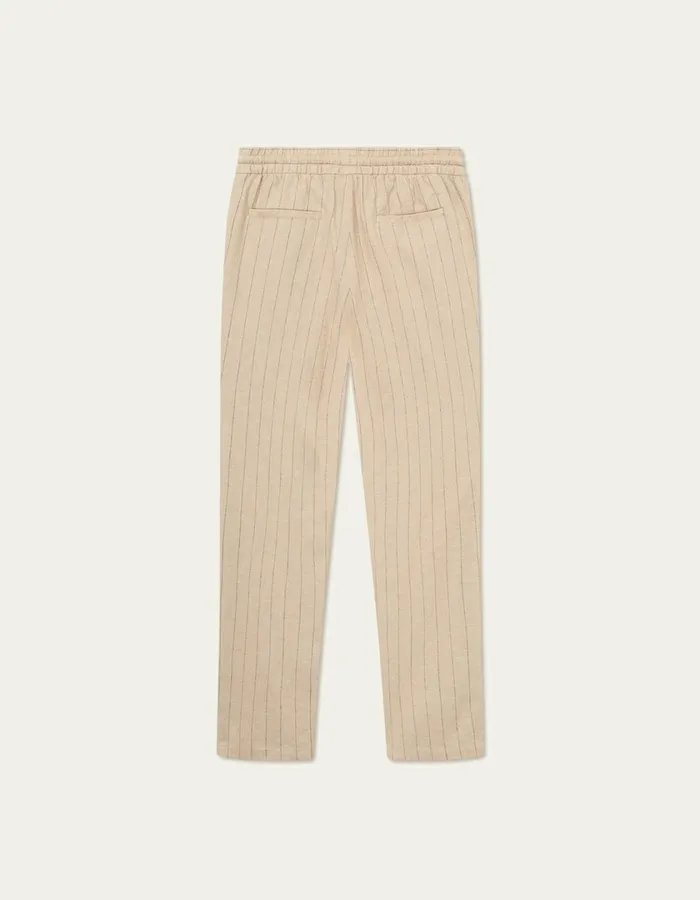 Men Patrick Linen Pants 8211 Warm SandBlack Les Deux Pants