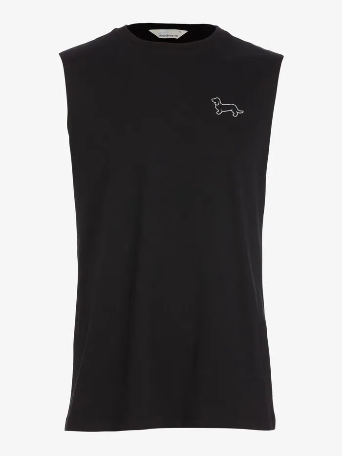 Men Penny Logo Sleeveless Tee Navy Peter Alexander Tops