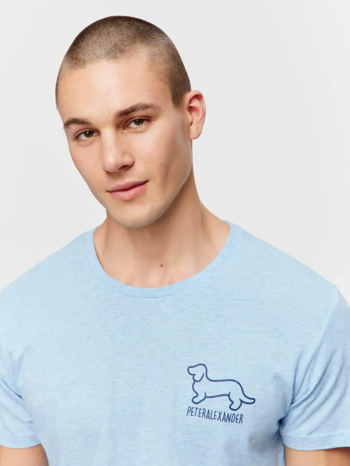 Men Penny Logo Tee Grey Marle Peter Alexander Classic Tops