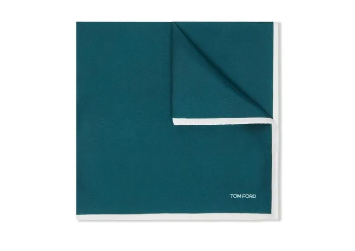 Men Pocket Squares Tom Ford Silk Pocket Square Peacock