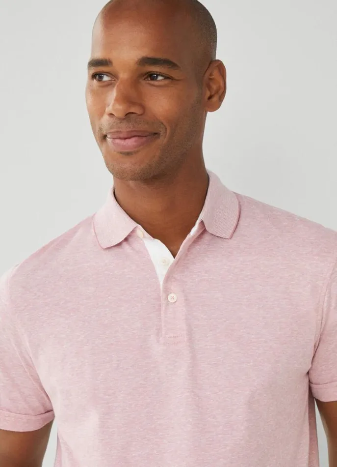 Men Polo Shirts Hackett London Classic Fit Fil A Fil Polo Pink