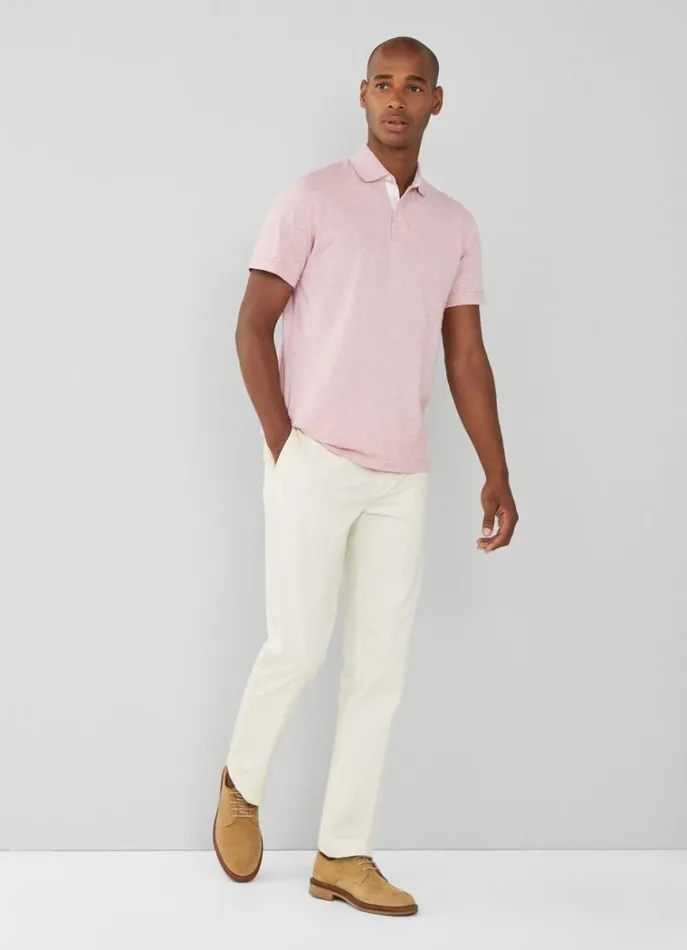 Men Polo Shirts Hackett London Classic Fit Fil A Fil Polo Pink