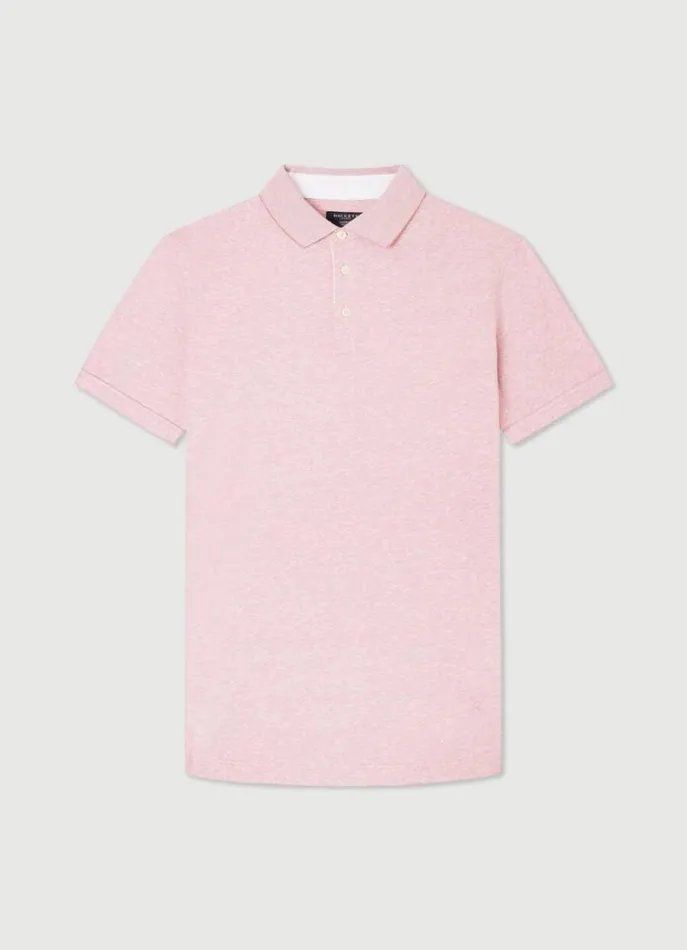 Men Polo Shirts Hackett London Classic Fit Fil A Fil Polo Pink