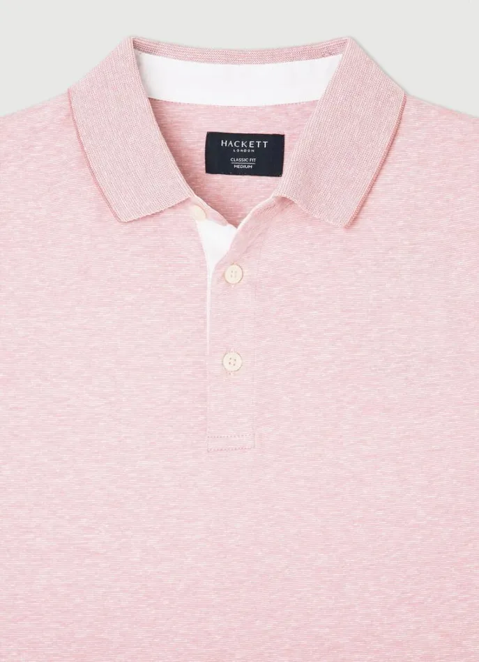 Men Polo Shirts Hackett London Classic Fit Fil A Fil Polo Pink