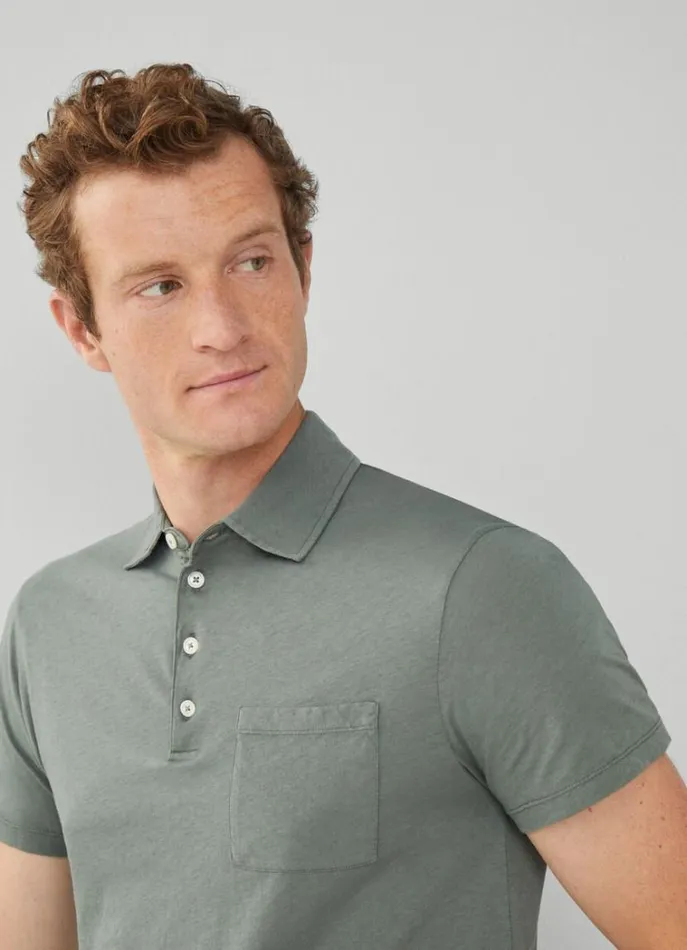 Men Polo Shirts Hackett London Classic Fit Knit Polo Khaki