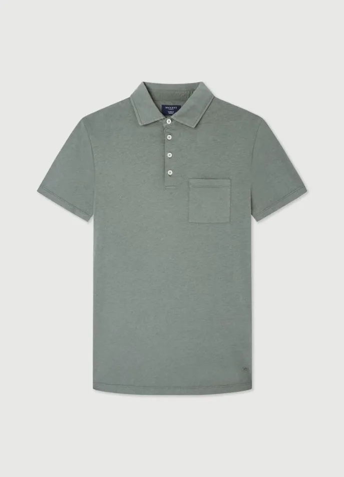 Men Polo Shirts Hackett London Classic Fit Knit Polo Khaki